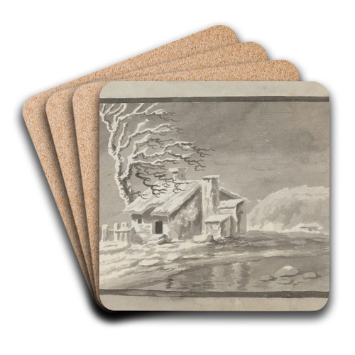 House With Tree by James Miller Art Drink Coaster set House With Tree by James Miller Art Drink Coaster set