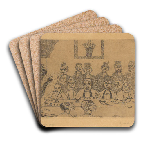 De goede rechters by James Ensor Art Drink Coaster set De goede rechters by James Ensor Art Drink Coaster set