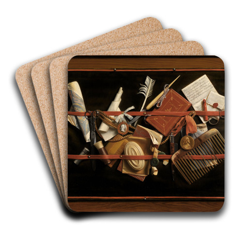 Augenbetrger-Stillleben by Samuel van Hoogstraten Art Drink Coaster set