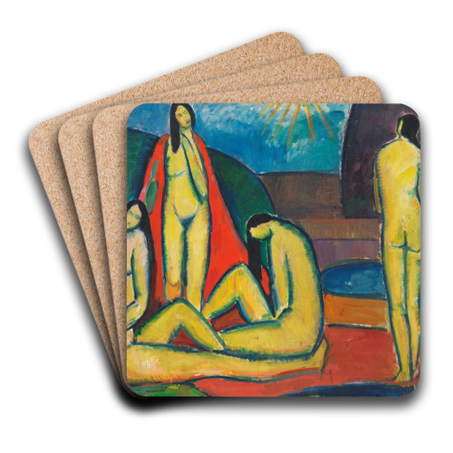 Badende Frauen by Hermann Stenner Art Drink Coaster set