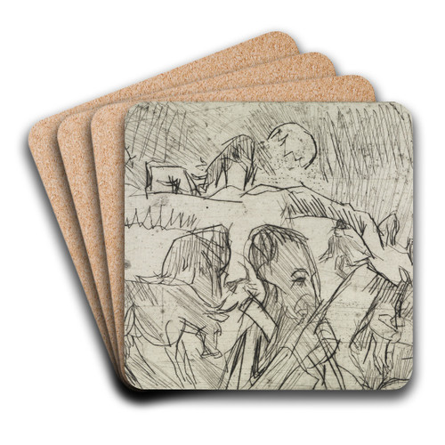 Hirt mit Khen am Berg by Ernst Ludwig Kirchner Art Drink Coaster set