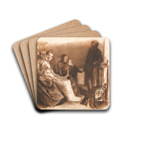 The Dying Man by Sir John Everett Millais Drink Coasters - set of 4 The Dying Man by Sir John Everett Millais Drink Coasters - set of 4
