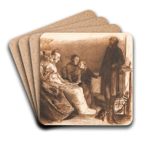 The Dying Man by Sir John Everett Millais Art Drink Coaster set The Dying Man by Sir John Everett Millais Art Drink Coaster set