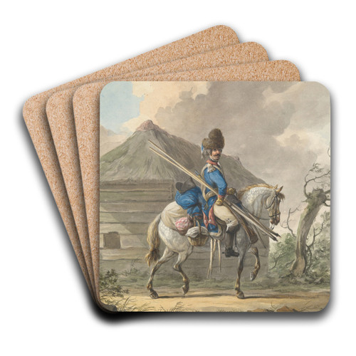 Dutch Dragoon of the GrenadierGuard by Dirk Langendijk Art Drink Coaster set