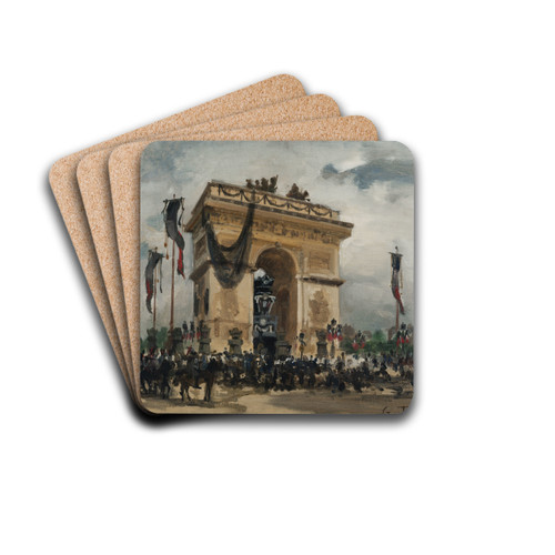 Funrailles de Victor Hugo, 31 mai et 1er juin 1885 by Gabriel Edouard Thurner Drink Coasters - set of 4