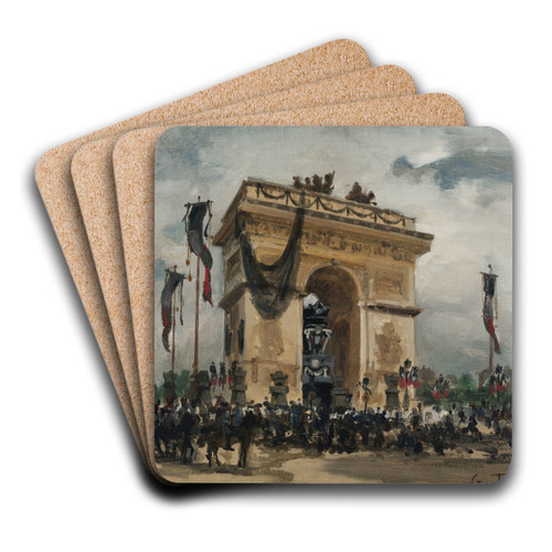 Funrailles de Victor Hugo, 31 mai et 1er juin 1885 by Gabriel Edouard Thurner Art Drink Coaster set