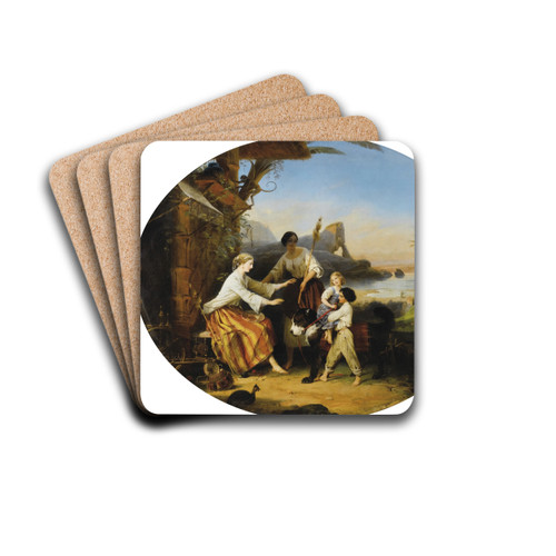 L'enfance de Paul et Virginie by Frdric-Henri Schopin Drink Coasters - set of 4
