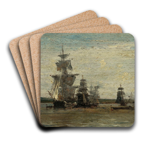 Les frgates by Flix Ziem Art Drink Coaster set