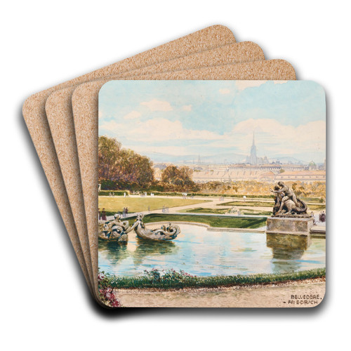 View from the Belvedere over Vienna by Friedrich Frank Art Drink Coaster set