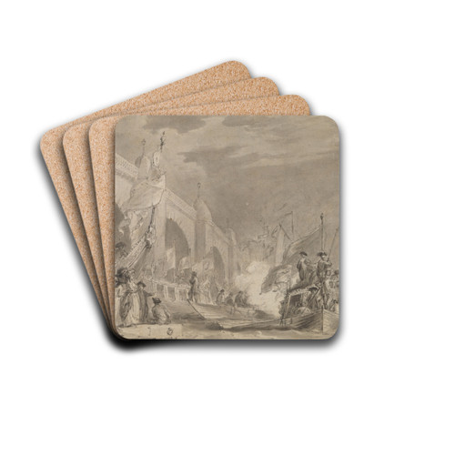Westminster Bridge and the Royal Barge by Thomas Stothard Drink Coasters - set of 4