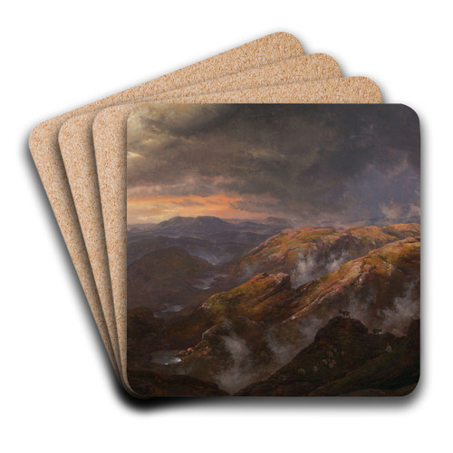 View from Lyshornet by Johan Christian Dahl Art Drink Coaster set