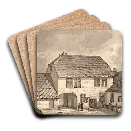 Gaardinterir fra Sor by Johan Christian Dahl Art Drink Coaster set