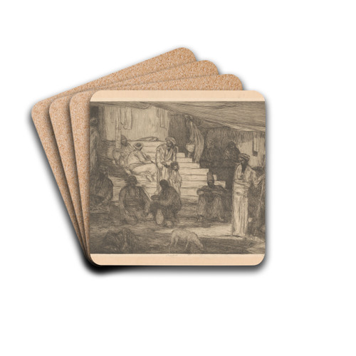 Mannen bij een trap by Marius Bauer Drink Coasters - set of 4