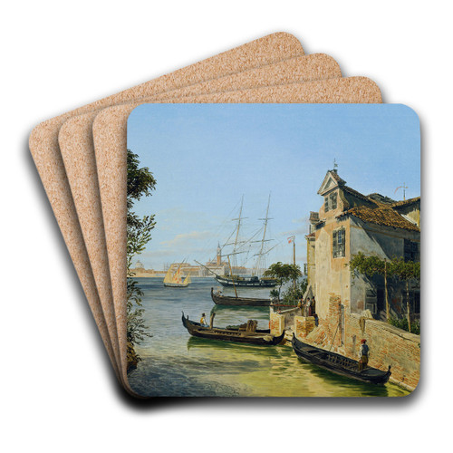 Blick auf San Giorgio Maggiore in Venedig by Jakob Alt Art Drink Coaster set