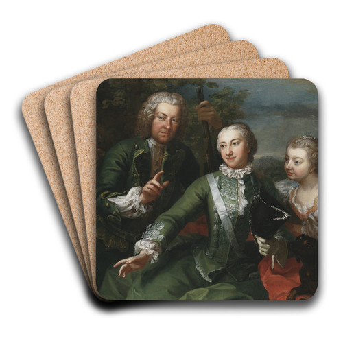 Carl Gustaf Tessin, Ulla Sparre af Sundby samt Brita Stina Sparre by Martin van Meytens Art Drink Coaster set