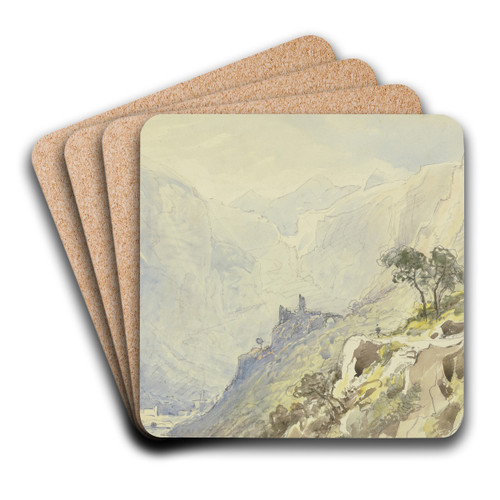 Saint Guilhem le Dsert by Carl Morgenstern Art Drink Coaster set Saint Guilhem le Dsert by Carl Morgenstern Art Drink Coaster set