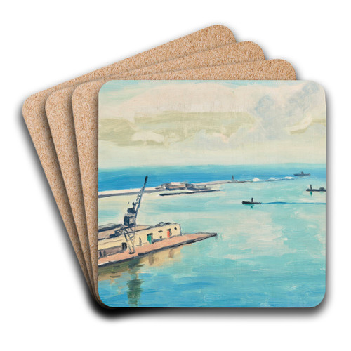 Le Port d'Alger by Albert Marquet Art Drink Coaster set Le Port d'Alger by Albert Marquet Art Drink Coaster set