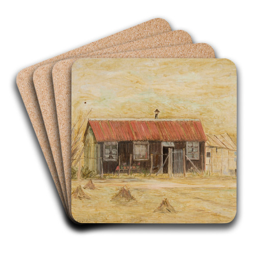 Domek by Tadeusz Makowski Art Drink Coaster set Domek by Tadeusz Makowski Art Drink Coaster set