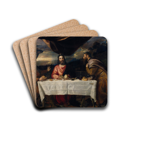 The Supper at Emmaus by Studio of Titian Drink Coasters - set of 4