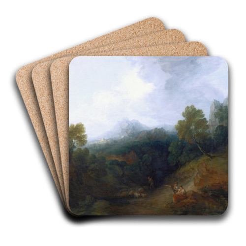 Landscape with a Flock of Sheep by Thomas Gainsborough Art Drink Coaster set Landscape with a Flock of Sheep by Thomas Gainsborough Art Drink Coaster set