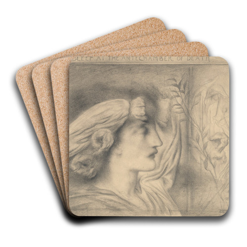 Sleep at the Antechamber of Death by Simeon Solomon Art Drink Coaster set