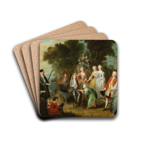 A game inthe castle park by Franois Octavien Drink Coasters - set of 4