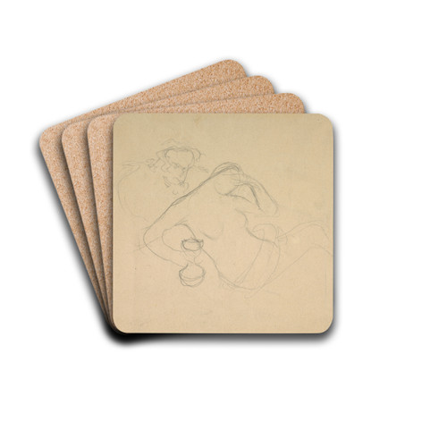 Hebe. Szkic do ilustracji 'Iliady' Homera by Stanisaw Wyspiaski Drink Coasters - set of 4