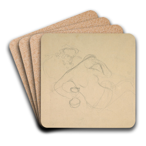 Hebe. Szkic do ilustracji 'Iliady' Homera by Stanisaw Wyspiaski Art Drink Coaster set