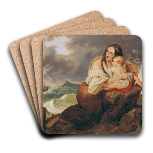 Die Schiffbrchige by Josef Danhauser Art Drink Coaster set