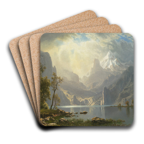 In the Sierras by Albert Bierstadt Art Drink Coaster set In the Sierras by Albert Bierstadt Art Drink Coaster set