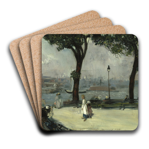 East River Park by William James Glackens Art Drink Coaster set