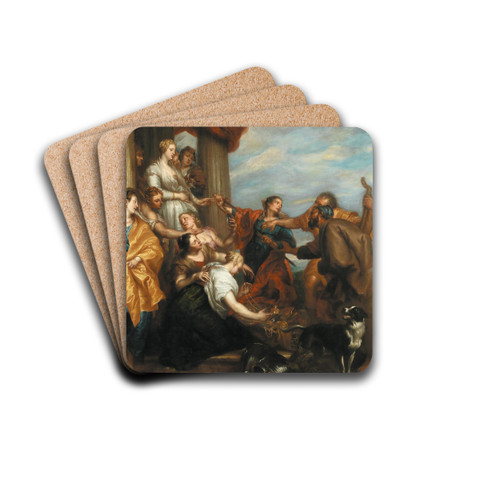 Achilles among the daughters of Lycomedes by Follower of Anthony van Dyck Drink Coasters - set of 4