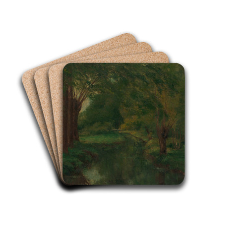 A Brook in a Clearing by Gustave Courbet Drink Coasters - set of 4