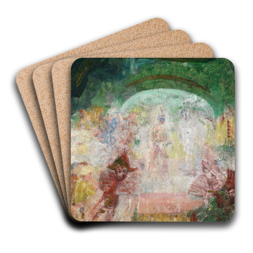 Masquerade by James Ensor Art Drink Coaster set Masquerade by James Ensor Art Drink Coaster set