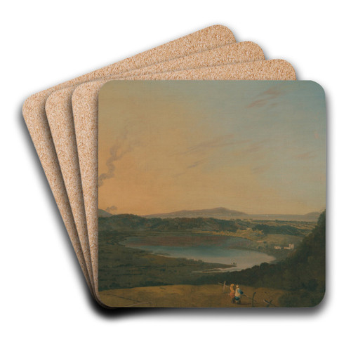 Lago d'Agnano with Vesuvius in the distance by Richard Wilson Art Drink Coaster set Lago d'Agnano with Vesuvius in the distance by Richard Wilson Art Drink Coaster set