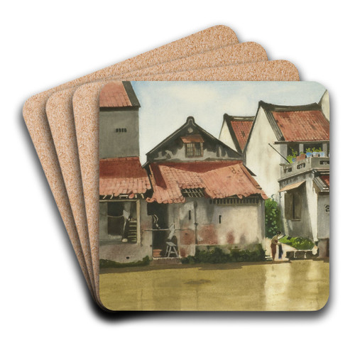 Benedenstad Batavia by Willem Witsen Art Drink Coaster set