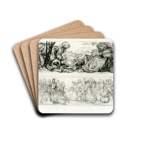 Schetsboekkatern met verschillende compositiestudies by Johannes Josephus Aarts Drink Coasters - set of 4