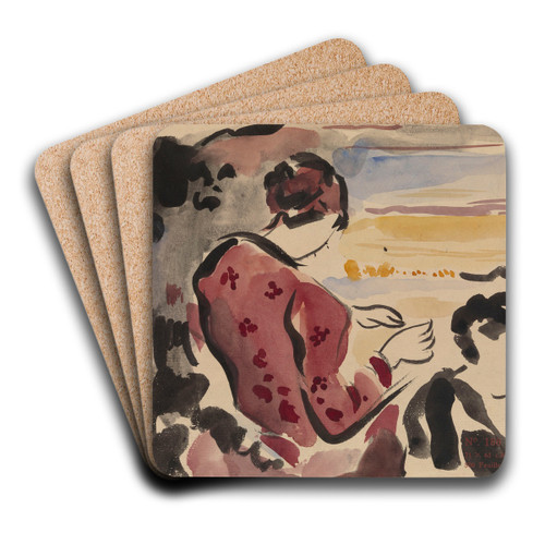 Seated Woman by Rik Wouters Art Drink Coaster set Seated Woman by Rik Wouters Art Drink Coaster set