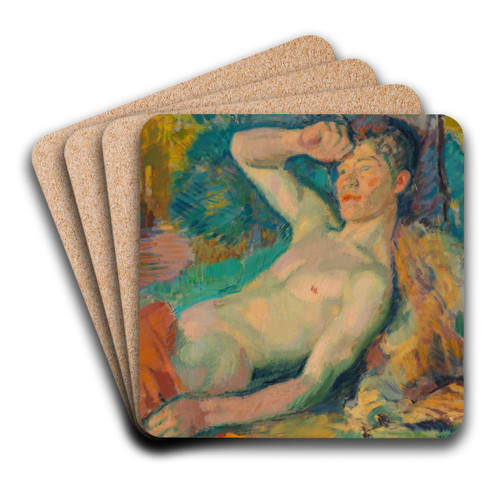 Awakening Faun by Magnus Enckell Art Drink Coaster set
