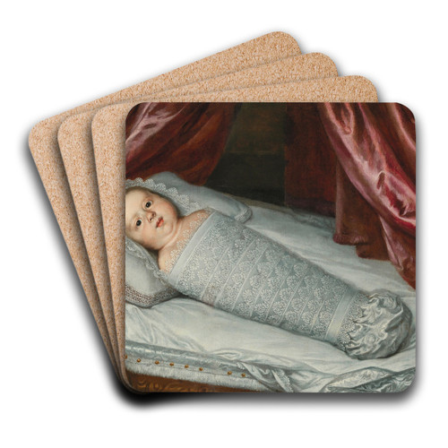 Portrait Of The Infant Cosimo Iii De Medici In Swaddling Clothes by Justus Sustermans Art Drink Coaster set