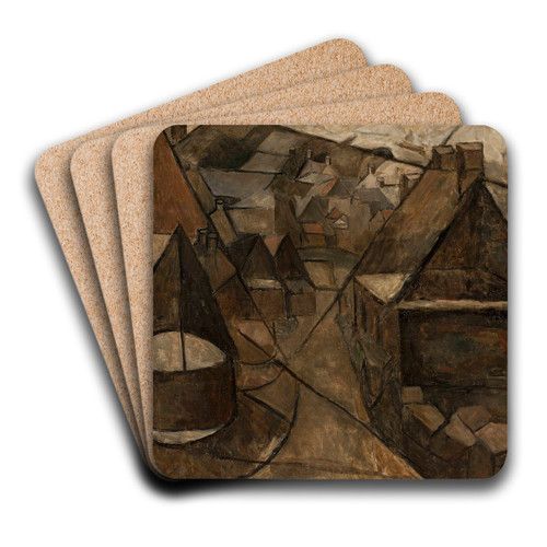 Breton landscape with a well by Tadeusz Makowski Art Drink Coaster set Breton landscape with a well by Tadeusz Makowski Art Drink Coaster set