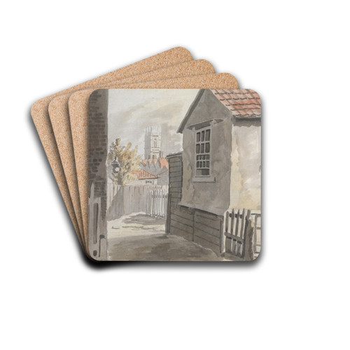 Distant View of Church by James Miller Drink Coasters - set of 4 Distant View of Church by James Miller Drink Coasters - set of 4