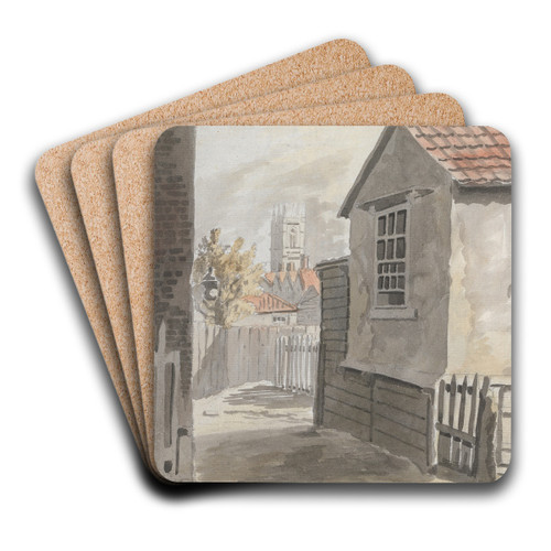 Distant View of Church by James Miller Art Drink Coaster set Distant View of Church by James Miller Art Drink Coaster set