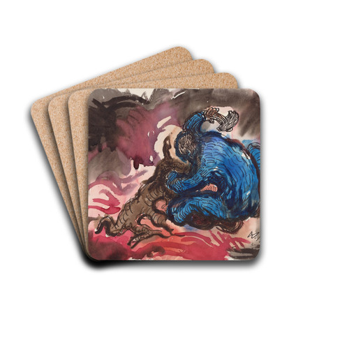 Hlzfaller by Wilhelm Morgner Drink Coasters - set of 4