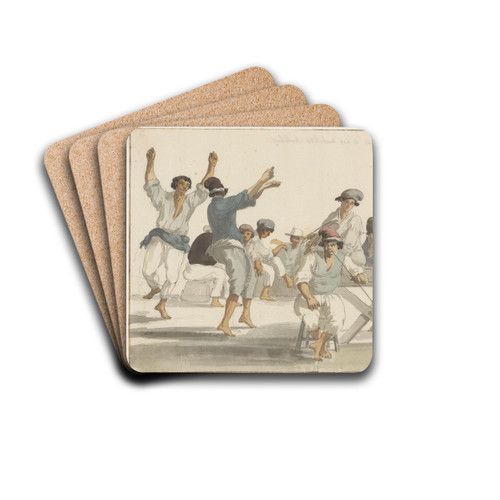 Dansende maltezer matrozen by Abraham-Louis-Rodolphe Ducros Drink Coasters - set of 4