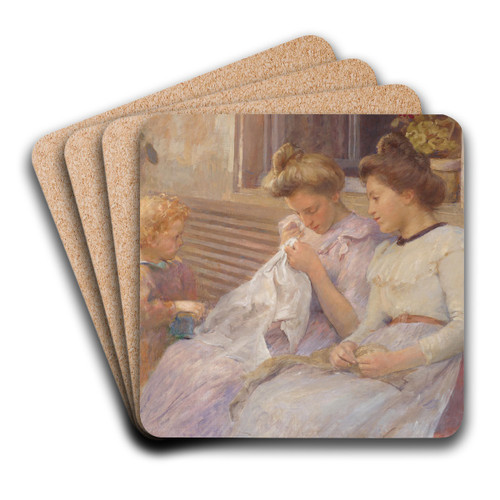 The Young Seamstresses by Franois Guiguet Art Drink Coaster set
