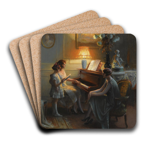 la lecon de chant by Delphin Enjolras Art Drink Coaster set