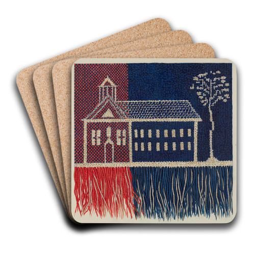 Coverlet Detail Farmer's Fancy by Ruth M. Barnes Art Drink Coaster set