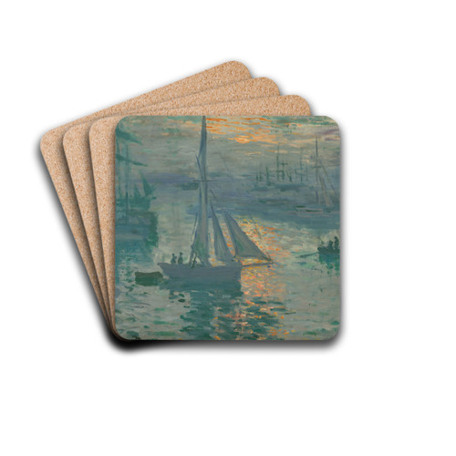 Sunrise (Marine) by Claude Monet Drink Coasters - set of 4