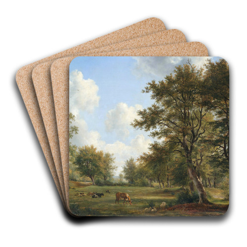 Landscape near Hilversum by Georgius Jacobus Johannes van Os Art Drink Coaster set